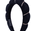 4 x black puffy padded spa headband decorated