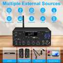 Romicta Stereo Audio Amplifier, 2 Channel 500W Bluetooth 5.0 Home Audio Stereo Receiver with FM, Echo, AUX, USB, SD, MIC Inputs, Power Amplifier for Passive Speakers and Active subwoofer
