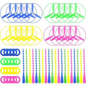 POPLAY 40 Sets Outdoor Toys Flying Discs, Disc Flyer with Launchers for Party Favors, Classroom Prizes, Goodie Bags Stuffers for Kids