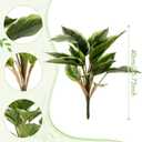 Hotop 6 Pack Variegated Hosta Artificial Plant for Summer Outdoor Decoration, 15.8" Faux Green Dieffenbachia Plant Greenery Aesthetic House Plants Outdoor Shrubs Indoor Office Yard Planter Filler