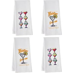 4 Pcs Espresso Martini Gift Towels Funny Kitchen Towel Espresso Martini Dish Towels Bar Towels Martini Bar Party Decorations for Martini Tea Party Hostess Housewarming Bachelorette Gift