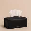OLETHA Aesthetic Rectangle Tissue Box Cover, Medium Flat Box Tissues Holder Rectangular, Black (Fits Medium Flat Box (110-160 Sheets))