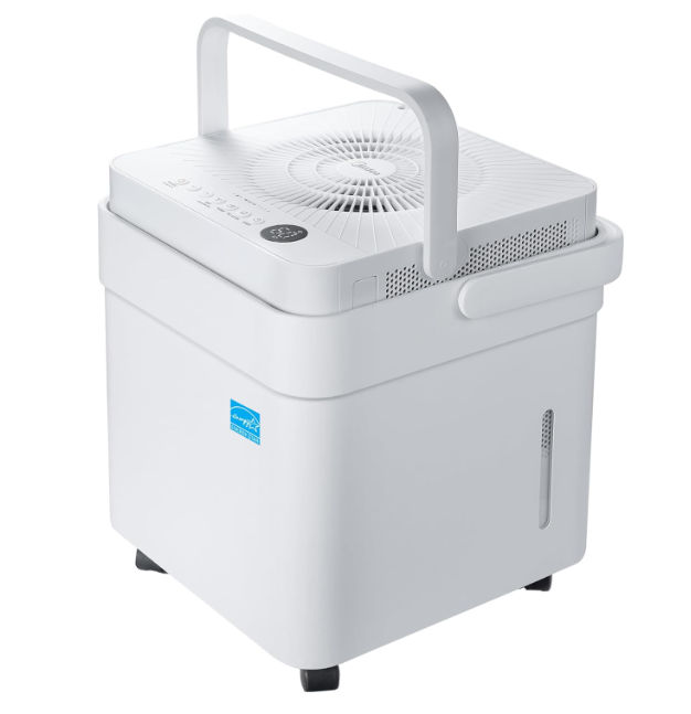 Midea Cube 35 Pint Dehumidifier for Basement and Rooms at Home for up to 3,500 Sq. Ft., Smart Control, Compatible with Alexa (White), Drain Hose Included