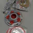 2 Pack Hummingbird Feeder Base Replacement Part Accessories Set - Includes 2 Pcs Bottom Base, Moat Hooks, Seal Rings, Brushes and Hanging Ropes (2, Silver-2)