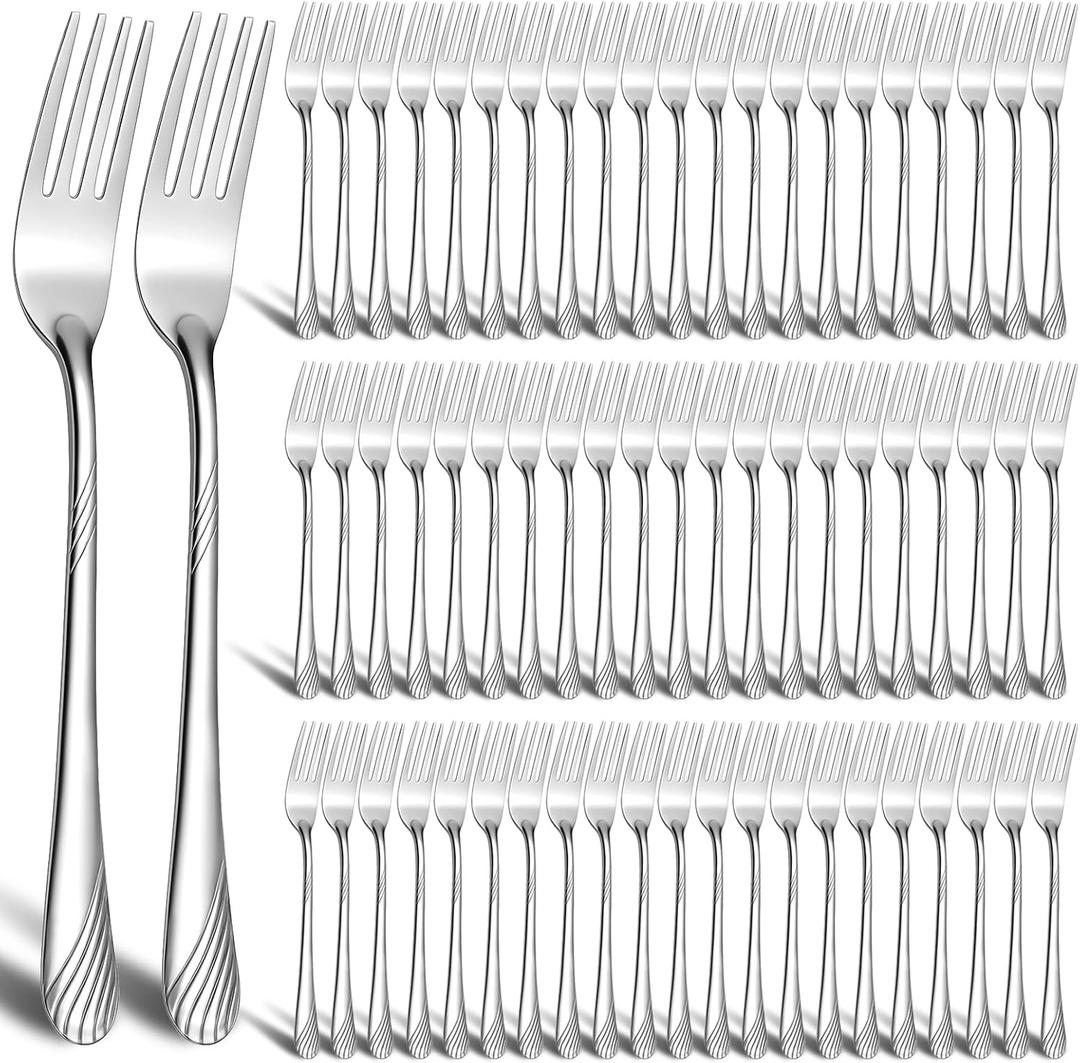 200 Pcs Metal Dinner Forks Bulk Set 7.08 Inches Stainless Steel Forks Silverware Flatware Mirror Polished for Restaurant Home Kitchen Dishwasher Safe