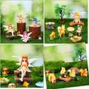 25Pcs Fairy Garden Accessories, Miniature Garden Ornaments Landscape Decorations Mini Fairy Figures Animal Plant Furniture Set for DIY Terrarium Potted Plants Dollhouse Desk Decor