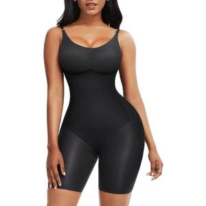 FeelinGirl Shapewear Bodysuit for Women Full Body Shaper Tummy Control Butt Lifter Shape Wear Shorts (Large, Black)