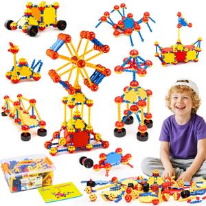 cossy 198 PCS STEM Building Toys for Kids, Construction Building Blocks, Educational Toys for 3-5 4-8 5-7 6-8 Year Old, Creative Games, Engineering, STEM Kits