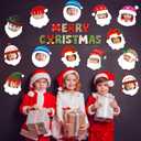 Glenmal 50 Pcs Christmas Santa Cutouts for Classroom Bulletin Board Decoration with Merry Christmas Letter Cut Outs and 100 Pcs Glue Points Xmas Cutout with Photo Space for DIY Photo Craft Party Decor