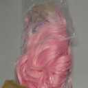 eNilecor Pink Wig,Light Pink Wigs for Women14 Inch Colored Middle Part Bob Wig Short Curly Wavy Synthetic Natural Heat Resistant Cosplay Costume Party Wigs (Light Pink)