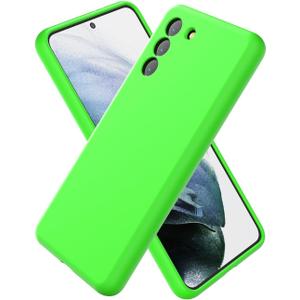 CUZMIGO for Samsung Galaxy S21 Plus Case Liquid Silicone, Slim Fit Thin Soft Shockproof Phone Case for Women Girl Men Cute, Upgraded Camera Protection and Microfiber Lining, Neon Green