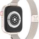 MARGE PLUS Slim Milanese Loop Compatible with Apple Watch Band for women 41mm 40mm 38mm 42mm 46mm 45mm 44mm, Stainless Steel Magnetic Mesh Strap work on iWatch Series 11 10 9 8 7 6 5 4 3 & SE 3 2 1