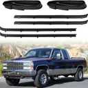 Front Door Window Weatherstrip Trim, Window Molding Sweep Felt Trim & Run Channel Seals Kit Compatible with Chevy GMC Vehicle 1981-1991 C10 20 30 K10 20 30 C1500 2500 Suburban R1500, Replace#15569071