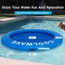 COOLWAVE Inflatable Water Hammock Floating Dock, Inflatable Raft for Family and Friends, Round Floating Ring for Parties, Water Float with Cup Holders for Pool and Lake