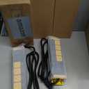 CCCEI 2PCS Heavy Duty Power Strip Surge Protector 20 AMP Individual Switches. 12 Gauge Extension Cord with Multiple Outlets. Garage, Shop, Industrial Wall Mount Electric Extender. 6FT, Yellow.