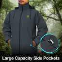 TIDEWE Rain Suit, Waterproof Breathable Lightweight 2 Pieces Rainwear (Black, L)