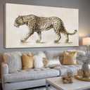 YETHEN WAL Minimalist Leopard Wall Art Neutral Jungle Animal Canvas Prints Contemporary Home Decor for Living Room Bedroom Office Decor 24x48 Inch