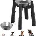 2 pcs CZPET Elevated Dog Bowl, Raised Dog Bowl Stand with 51oz Stainless Steel Bowl Large Capacity, Adjustable & Anti-Slip Stand for Large Dogs