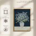 WHASAYART Vintage Framed Floral Wall Art 16x24 Blue White Starry Print