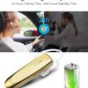 New Bee Bluetooth Earpiece V5.0 Wireless Handsfree Headset with Microphone 24 Hrs Driving Headset 60 Days Standby Time for iPhone Android Samsung Laptop Trucker Driver (Gold)