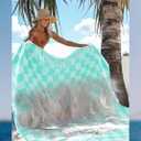 Giant Beach Towel Blanket Autumn Outing Stuff for Women & Men Road Trip Camping Gear Ship Cruise Gear Must Haves Large L Aqua Plain Pattern Yard Mat Airplane Accessories Travel Gadgets