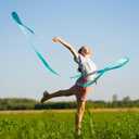 uxcell Dance Ribbon, Gymnastics Ribbon Twirling Ribbons for Birthday Party Streamers Decoration,Circus Carnival Ribbon with Sticks Wands (Sapphire Blue)