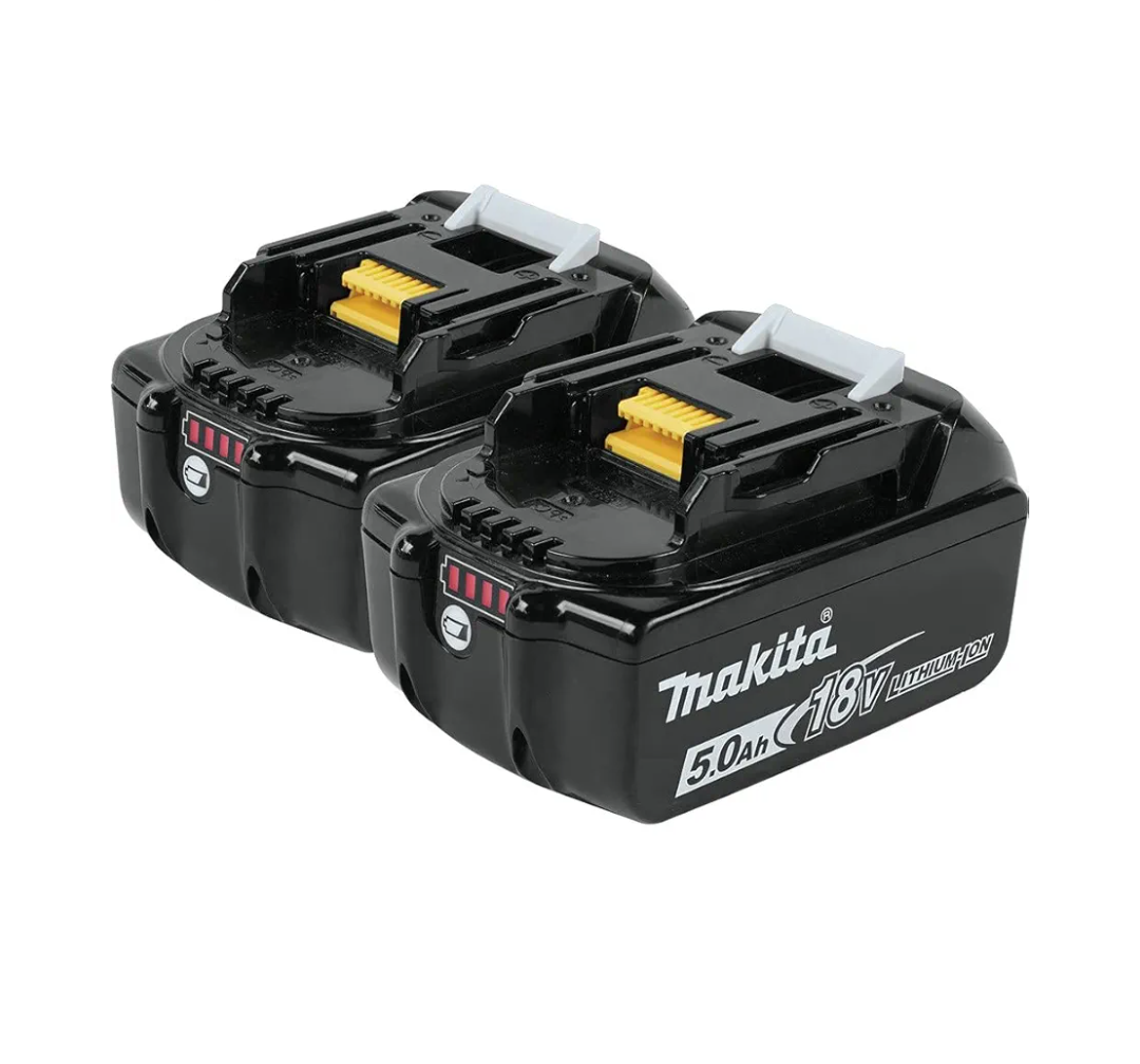 Makita BL1850B-2 18V LXT Lithium-Ion 5.0Ah Battery, 2/pk, Black