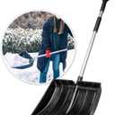 OCGIG Snow Shovel for Driveway Car Garage Home Snow Removal, Heavy Duty 48inch Long Large Capacity Portable Folding Snow Shovel with D-Grip Handle Aluminum Strip for Garden Car Camping Outdoor