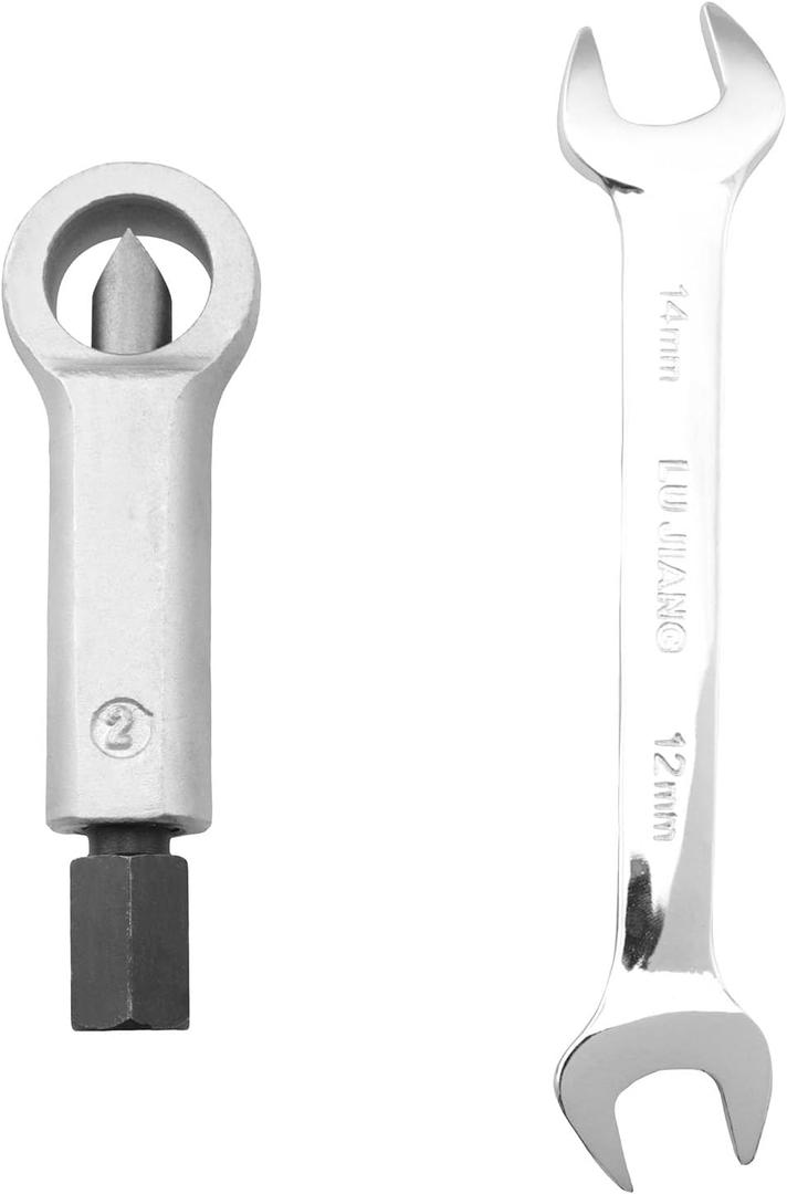 TAODAN 1 set Rusty Nut Breaker with Open End Wrench Double End Open End Wrench Opening 12 to 14mm Universal Manual Nut Separator Nut Breaker Alloy Steel Nut Removal Tool