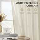 Joydeco Linen Curtains for Living Room,Light Filtering Rod Pocket Back Tab Semi Sheer Drapes Window Long Curtains 90 inches Long Ivory