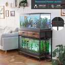 VOWNER 40 Gallon Aquarium Stand with Power Outlet, Metal Frame Fish Tank Stand with Cabinet Storage, Double Turtle Reptile Terrariums Tank Stand, 39.4" L*18.9" W Tabletop, 660LBS Capacity, Brown