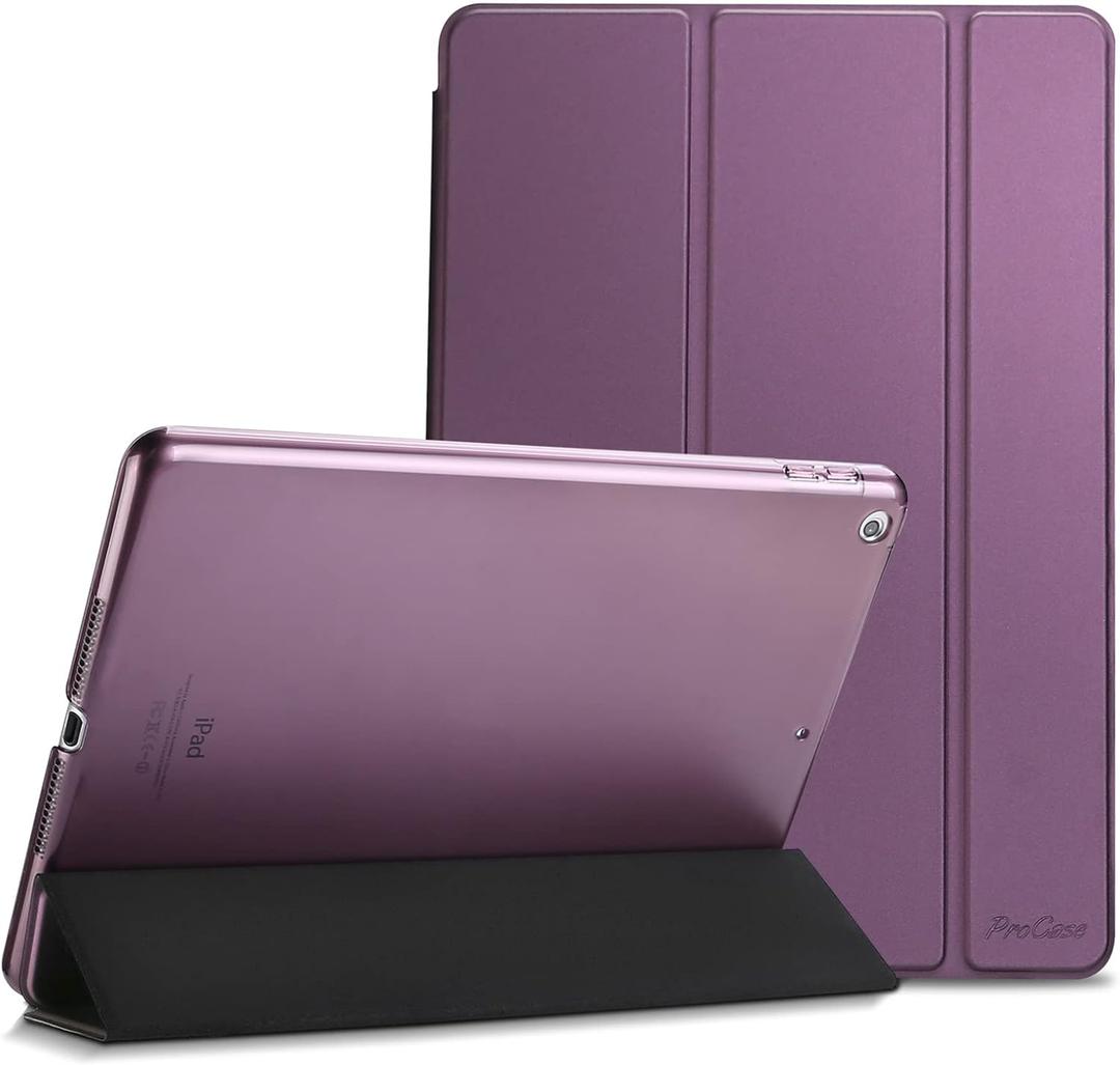 ProCase Smart Case for iPad 9.7 Inch iPad 6th/5th Generation 2018 2017(Model: A1893 A1954 A1822 A1823), Ultra Slim Lightweight Stand Cover with Translucent Frosted Back -Purple