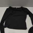 Trendy Queen Womens Long Sleeve T Shirts Fall Fashion 2026 Basic Crop Tops Going Out Outfits Y2k Clothes (Large, Black)