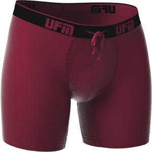 UFM Men’s Viscose Boxer Brief w/ Patented Adj. Support Pouch Regular Wine, 31-34