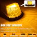 PSEQT 5Pcs Cab Roof Marker Lights Amber 16 LED Top Clearance Marker Light Kits Compatible with F150 F250 F350 1980-1997 Super Duty Pickup Trucks 12V Signal Running Light with Amber Cover
