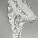 OYOANGLE Women's One Piece Bodysuits Zipper Up Sleeveless Pu Leather Halter Bodysuit Tops with Arm Sleeves (Medium)