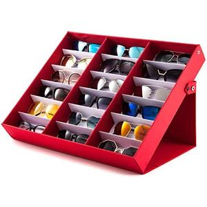 TRIUMPH VISION Sunglasses Organizer Storage Eyeglasses Holder - Multiple Glasses Case Box Eyewear Case with Lid