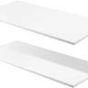 Menkxi Cabinet Shelf White Floating Shelves Wood Shelves for Wall Wooden Storage Display Shelf Board for Bathroom Bedroom Kitchen Garage, 5/8 Inch Thick(24 x 14 Inch, 2 Pcs)