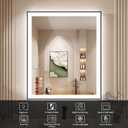 30x36 Inch LED Bathroom Mirror with Black Frame, Backlit and Front Lighted Bathroom Mirrors for Wall, Anti-Fog, Dimmable, Memory, Shatterproof, LED Vanity Mirror for Bathroom