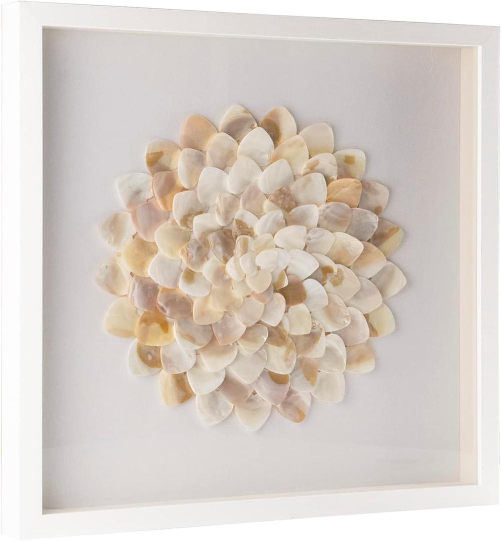 Baroque Style Artwork Paintings,Shell Canvas Art Wall Decor,Modern Wall Art Prints,Large Ocean Shadow Box With Framed,3D Wall Decor For Bedroom Aesthetic,Textured Living Room Bathroom, 24"L x 24"W