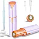Facial Hair Removal for Women Men2024 Electric Painless Hair Removal Device Included 2 x Replacement Heads (Purple)