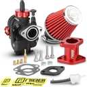 NIBBI Carburetor Perfect for Predator 212,with Intake Manifold 48mm Air Filters,for Coleman,Predator 196cc 212cc 224cc Engine Performance Parts (Red)