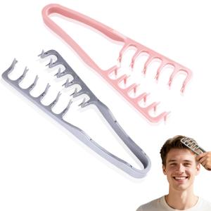 3 x 2PCS Texture Comb, Wide Tooth Styling Comb, Roots Volume Tool, Men Pompadour Hairstyling Combs, Bangs Seam Grooming Accessory for Woman, for Barber Hairdressing Hair Pick Combs (GREY PINK)