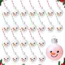 30 Sets Fillable Ornament Balls - Plastic Drink Booze Balls With Lids and Straws - Christmas Hanging Ornaments Pendant Ball for Holiday Tree