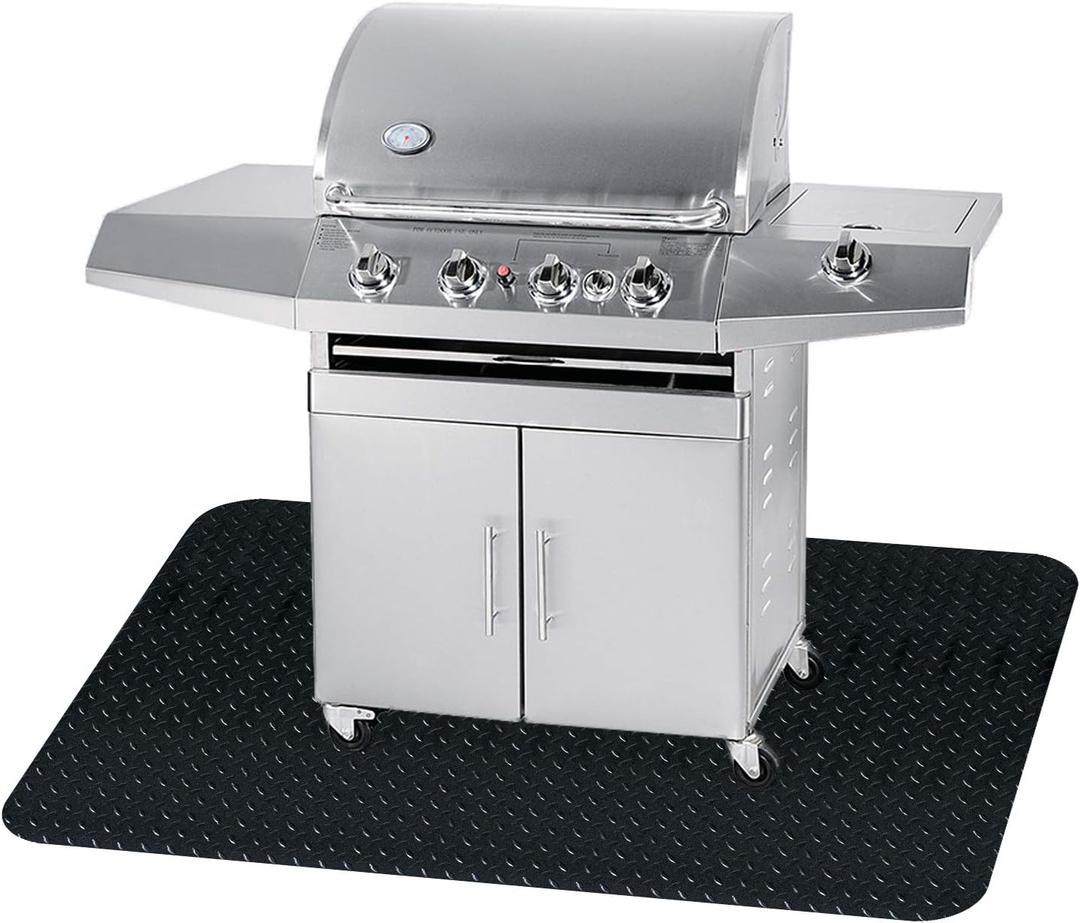 Fasmov 48 x 36 inches Grill Mat Grill and Garage Protective Mat, Protects Decks and Patios from Grease Splashes, PVC Flame Retardant Material
