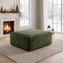 Corduroy Ottoman, Modern Boneless Cloud Foot Rest Foam Support, Oversized Modular Sectional Sofa Rectangel Stool for Living Room, Bedroom & Small Spaces, No Assembly Required (Green, Ottoman), 38.2"D x 35.4"W x 25.6"H