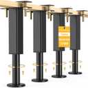 4PCS Adjustable Height Bed Support Legs, 7.3-12 In, Metal Heavy Bed Risers with Non-Slip Rubber Base, Replacement Furniture Feet for King Queen Frame Slats, Sofa, Couch, Cabinet, Dresser, Table