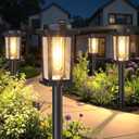 Melunar Solar Pathway Lights Outdoor, 8 Pack Solar Powered Garden Lights Waterproof, Auto On/Off Outdoor Landscape Lights for Patio, Walkway, Driveway, Lawn, Pool Decor (Warm White)