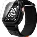 Bandletic Rugged Case with Band Compatible with Apple Watch 49mm(Ultra 3/2/1),46mm(Series 11/10), 45mm(Seriess 9/8/7),44mm(SE3/SE2/SE/6/5/4), Protective Cover Sport Accessories for iWatch Men