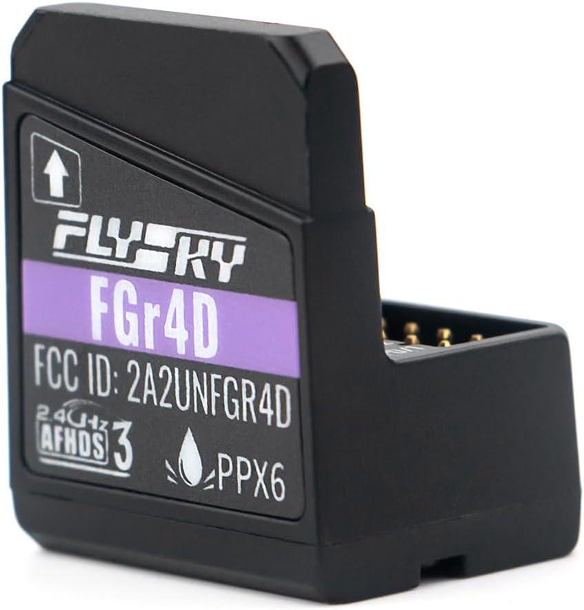 GoolRC Flysky FGr4D Receiver, 2.4GHz 4 Channels AFHDS 3 Receiver Built-in Dual Antenna PWM/PPM/i-BUS2/S.Bus/i-Bus Output Compatible with Flysky Noble NB4 PL18 EL18 RC Transmitter for RC Car Boat
